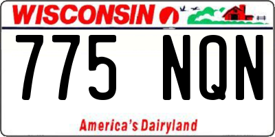 WI license plate 775NQN