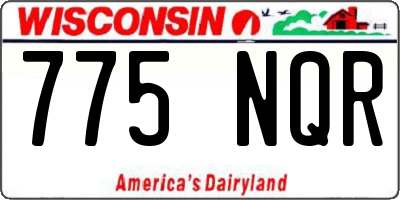 WI license plate 775NQR