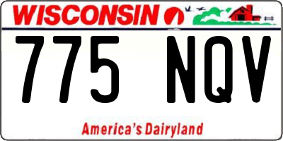 WI license plate 775NQV