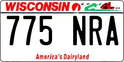 WI license plate 775NRA