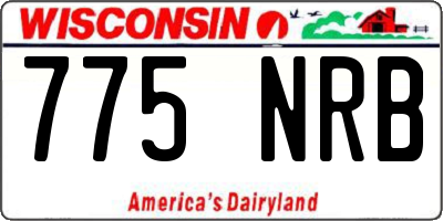 WI license plate 775NRB