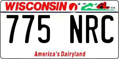 WI license plate 775NRC