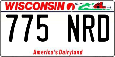 WI license plate 775NRD