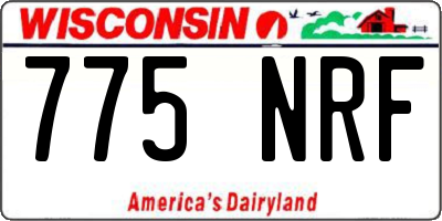 WI license plate 775NRF