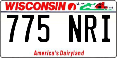 WI license plate 775NRI