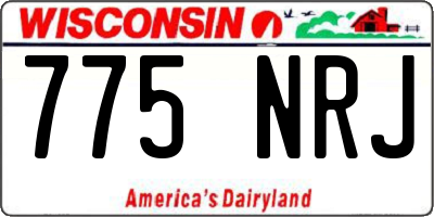 WI license plate 775NRJ