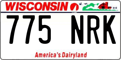 WI license plate 775NRK