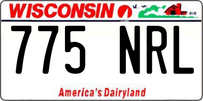 WI license plate 775NRL