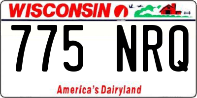 WI license plate 775NRQ