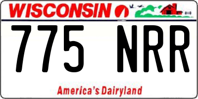 WI license plate 775NRR