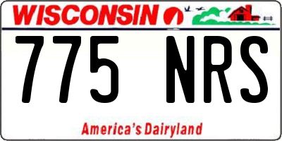 WI license plate 775NRS