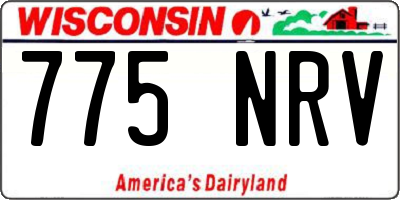 WI license plate 775NRV