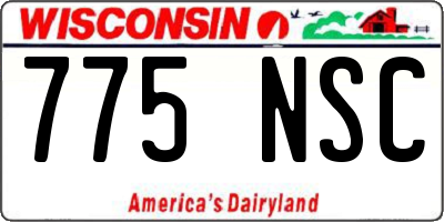 WI license plate 775NSC