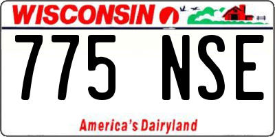 WI license plate 775NSE