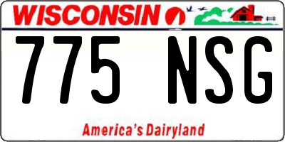 WI license plate 775NSG