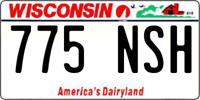 WI license plate 775NSH