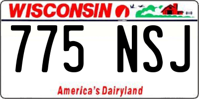 WI license plate 775NSJ