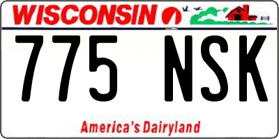 WI license plate 775NSK