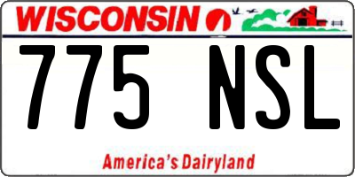 WI license plate 775NSL