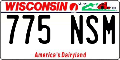 WI license plate 775NSM