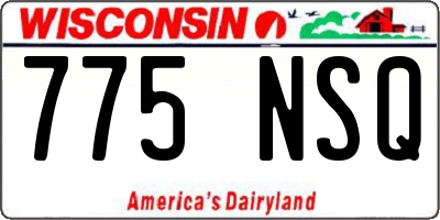 WI license plate 775NSQ