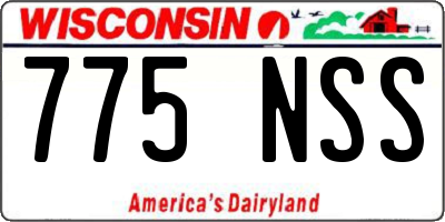 WI license plate 775NSS