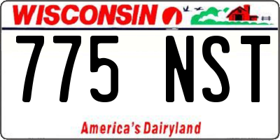 WI license plate 775NST