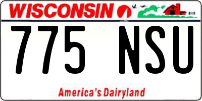 WI license plate 775NSU