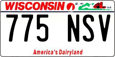 WI license plate 775NSV