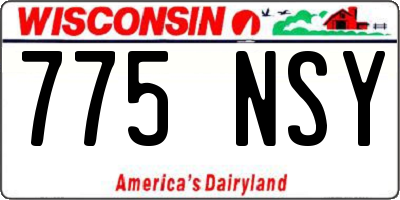 WI license plate 775NSY