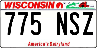 WI license plate 775NSZ