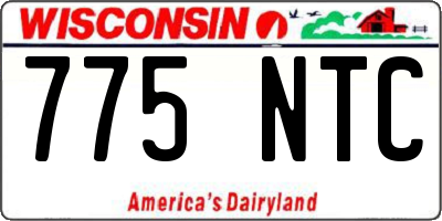 WI license plate 775NTC