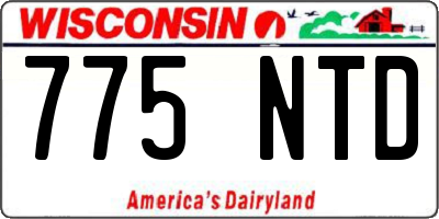 WI license plate 775NTD