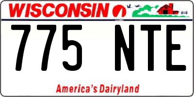 WI license plate 775NTE