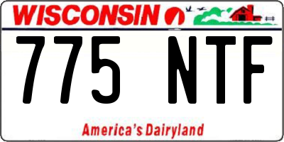 WI license plate 775NTF