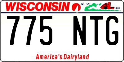 WI license plate 775NTG