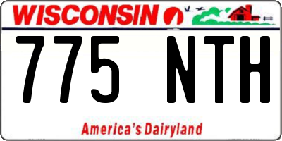 WI license plate 775NTH