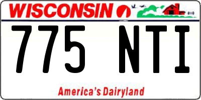 WI license plate 775NTI