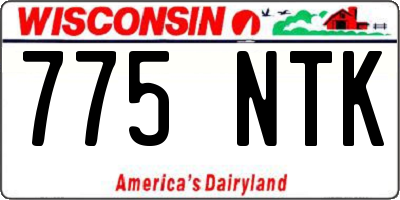 WI license plate 775NTK