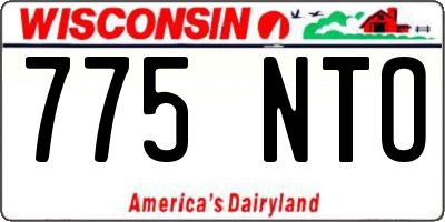 WI license plate 775NTO