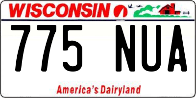 WI license plate 775NUA