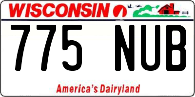 WI license plate 775NUB