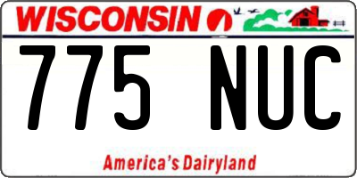 WI license plate 775NUC