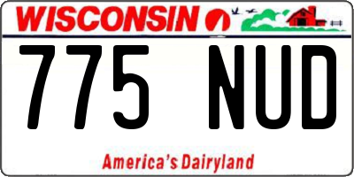 WI license plate 775NUD
