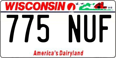WI license plate 775NUF
