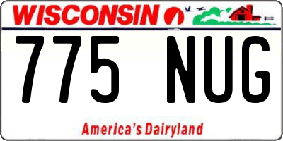 WI license plate 775NUG