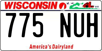 WI license plate 775NUH