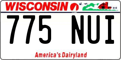 WI license plate 775NUI