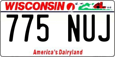 WI license plate 775NUJ