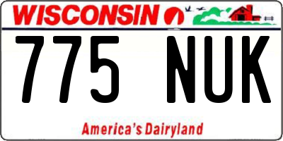 WI license plate 775NUK